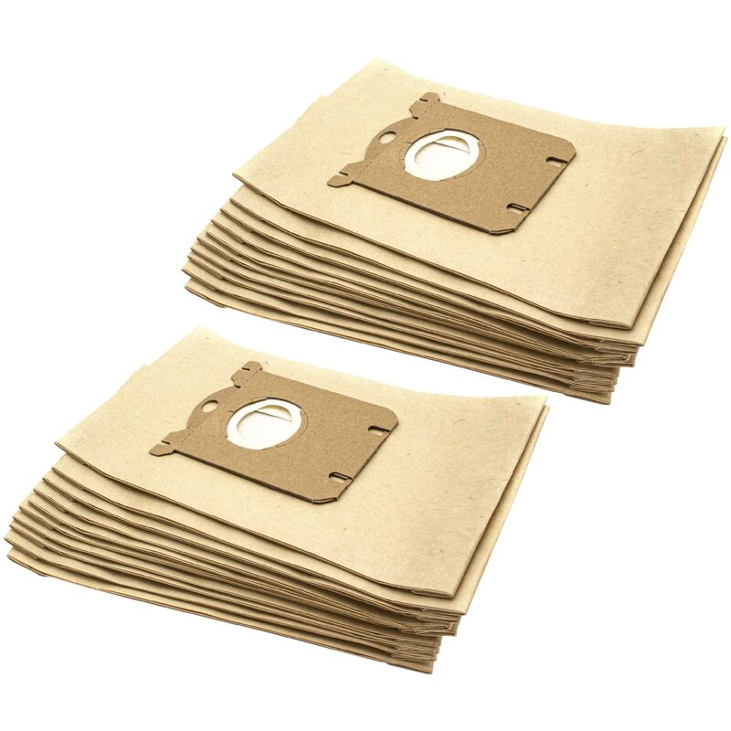 

20x bolsa aspiradora compatible con AEG/Electrolux AVC 2112 Viva Quickstop, 2113 Viva Quickstop aspiradora - papel, marrón - Vhbw