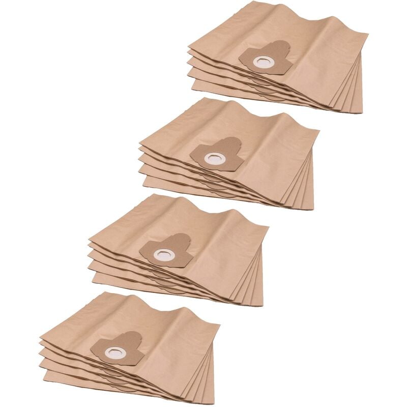

vhbw 20x Bolsa aspiradora compatible con Einhell TE-VC 1925 SA, RT-VC 1525 SA aspiradora - papel, 37,5 cm x 18 cm, marrón