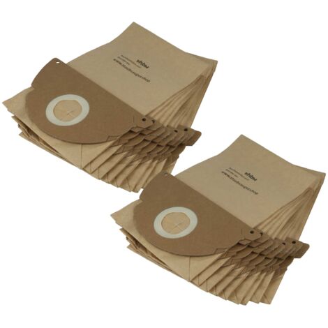 vhbw 20x bolsa compatible con Kärcher K2301, K4000PLUS, K4000TE, S 4125, S 5125, S4125DRY15, S5125AQUA15 aspiradora - papel, marrón