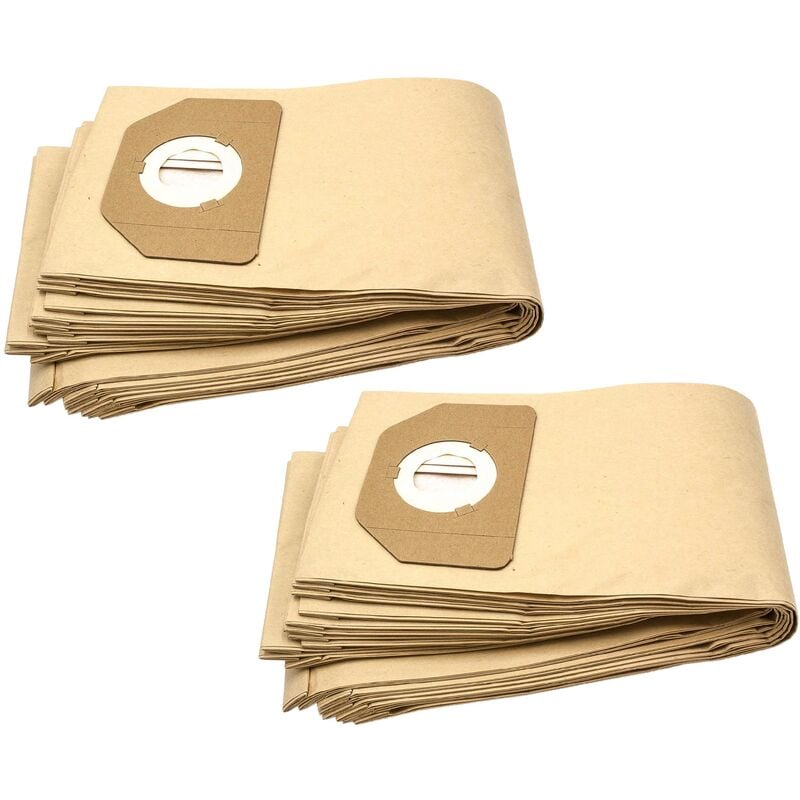 

20x bolsa compatible con Omega Profi 30 aspiradora - papel, marrón - Vhbw