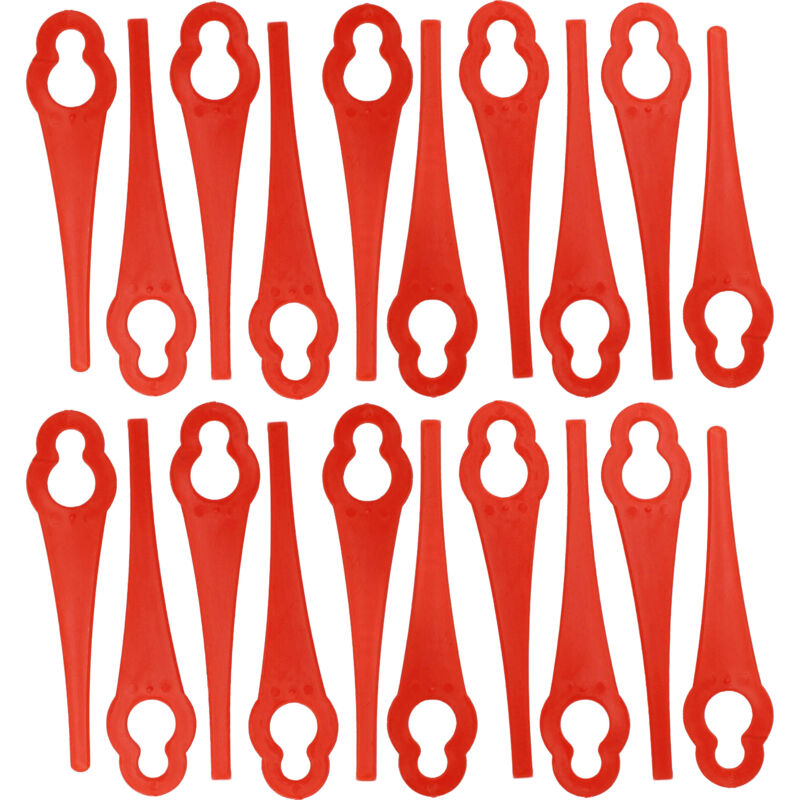 Vhbw - 20x Lames compatible avec Ozito PXCLTS-018 taille gazon - Lames de rechange, rouge, nylon / plastique