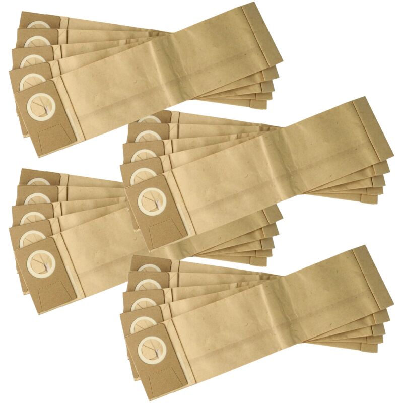 vhbw 20x Sacs compatible avec Alto GU 350, GU 450 aspirateur - papier filtre, 38,5cm x 10cm marron