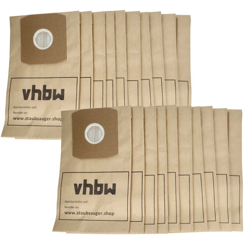 20x Sacs compatible avec Daewoo Fortis, rc- 1650, RC-1650, RC-300, 970070 aspirateur - papier, 27,5cm x 16cm, couleur sable - Vhbw