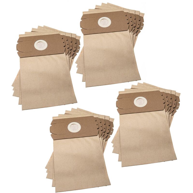 20x Sacs compatible avec First Line Supermax 1200 aspirateur - papier, 31,5cm x 18cm marron - Vhbw