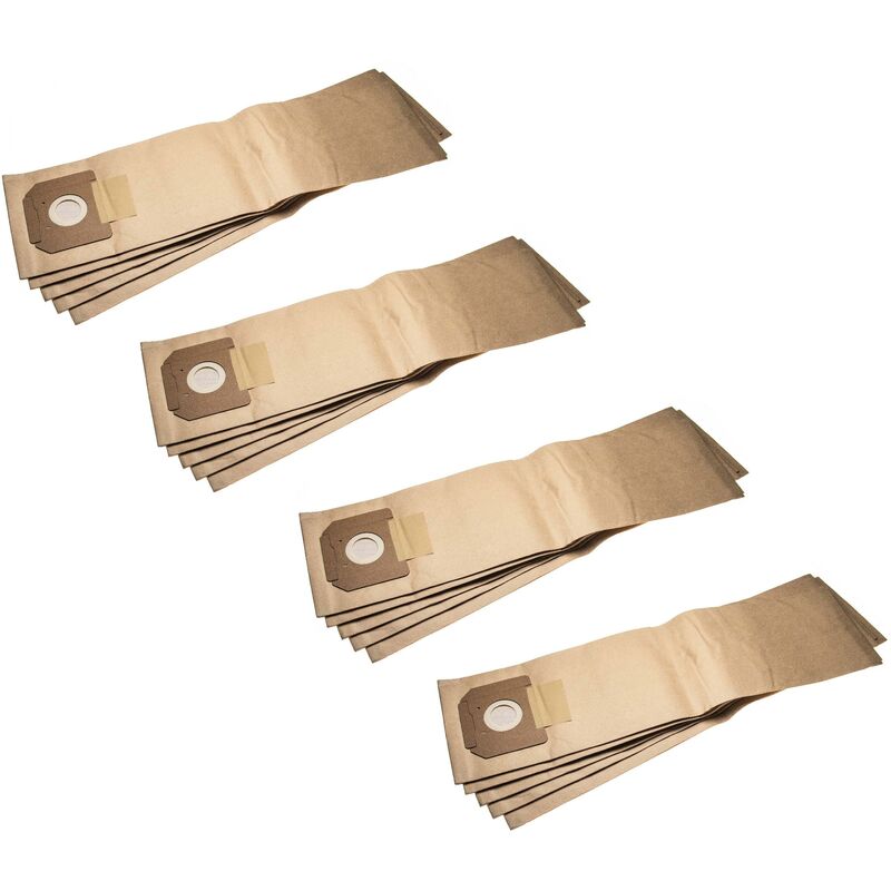 20x sacs compatible avec Kärcher nt 611 Eco tea aspirateur - papier, 75,5cm x 20cm, marron - Vhbw