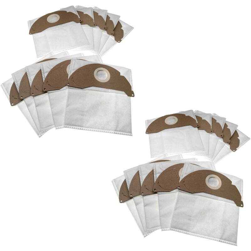 20x sacs compatible avec Kärcher wd 2.000 - wd 2.499, wd 2.200, wd 2.210, wd 2.240, wd 2.250 aspirateur - microfibres non tissées - Vhbw