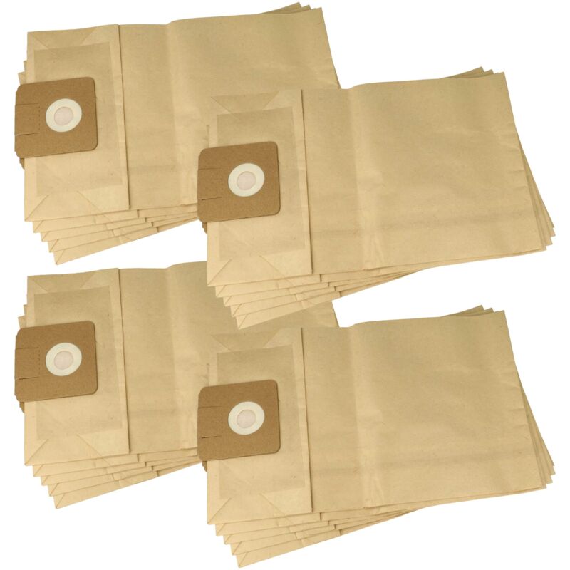 20x Sacs compatible avec m - tec hup Turbo Dusty aspirateur - papier filtre, ta 1, 40cm x 24cm marron - Vhbw