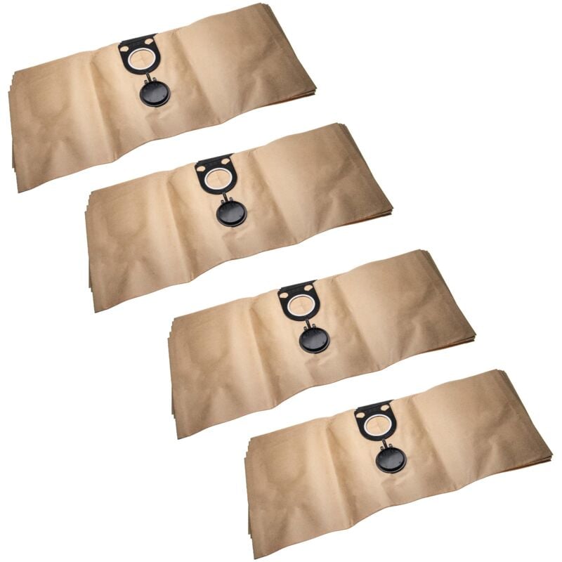 20x sacs compatible avec Metabo asa 1200, asa 1202, asa 32 l aspirateur - papier, 76.3cm x 30.1cm, marron - Vhbw