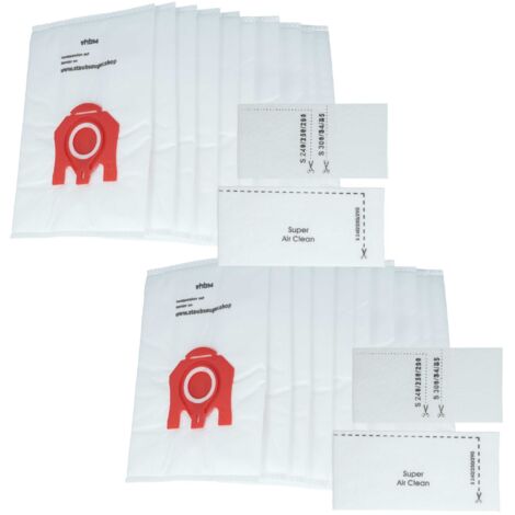 vhbw 20x Sacs compatible avec Miele Tango, Tango Plus, The Solution 500, Titanium aspirateur - microfibres non tissées, 27,5cm x 18cm blanc