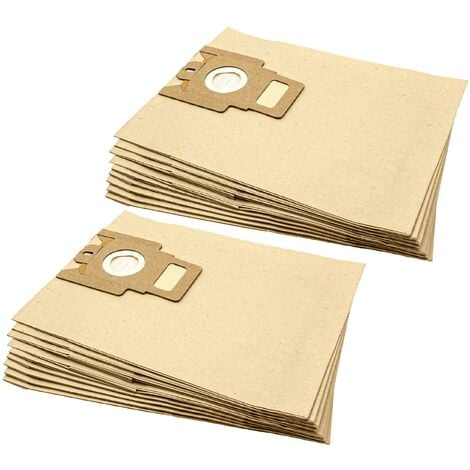 vhbw 20x Sacs compatible avec Miele Titanium, Topas, Topas Plus, Timber Parquet aspirateur - papier, 28,5cm x 22cm, couleur sable
