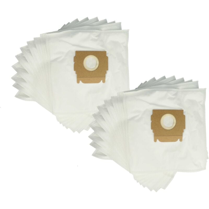 Vhbw - 20x Sacs compatible avec Moulinex Power Clean ak 6, ak 7, ak 9, ap 8.xx, Ascot aspirateur - microfibres non tissées, 29cm x 20,5cm, blanc