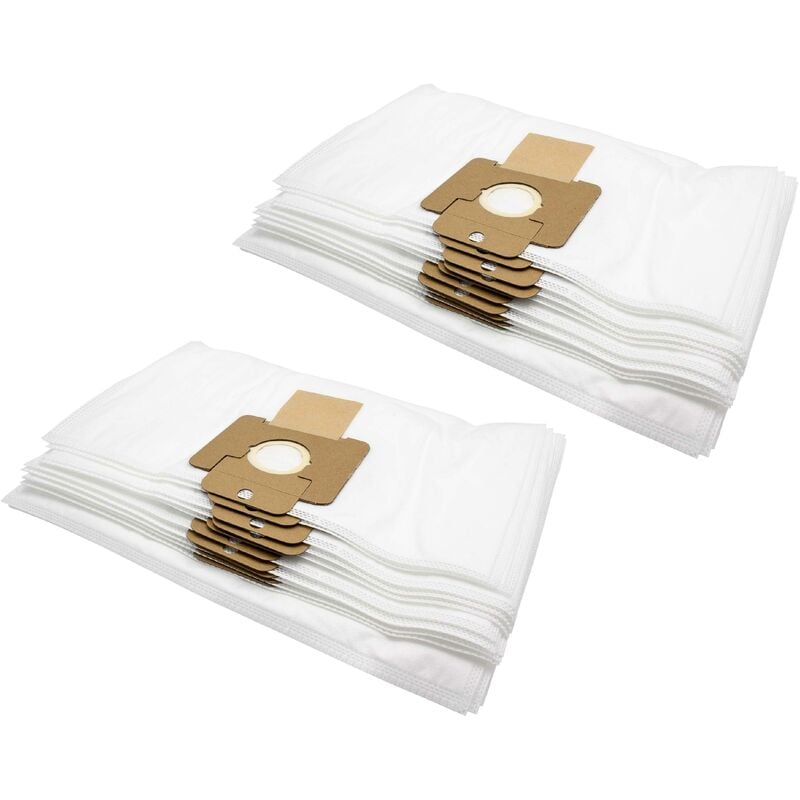 20x sacs compatible avec Nilfisk wd 120, 135, 200, 215, 225 aspirateur - microfibres non tissées, blanc - Vhbw