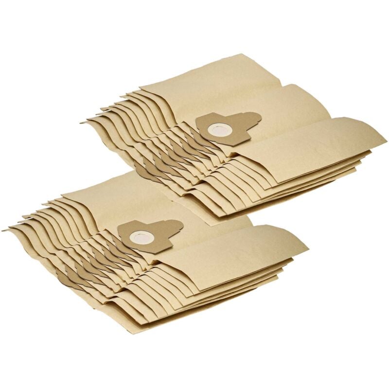 20x Sacs compatible avec parkside pnts 1400 / 1500, pnts 30 / 6 s aspirateur - papier, 38cm x 24,5cm, marron - Vhbw