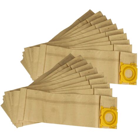 vhbw 20x Sacs compatible avec Sebo TM 375, 455 aspirateur - papier, 23,5cm x 15,5cm, couleur sable