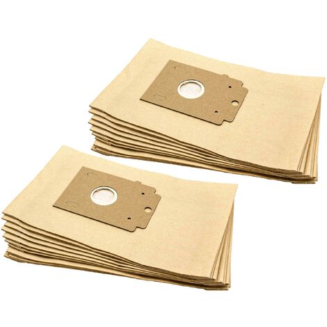 vhbw 20x Sacs compatible avec Siemens VS 01 E 0001 - 9999, 01 E 1000 - 2999 aspirateur - 29cm x 18cm couleur sable