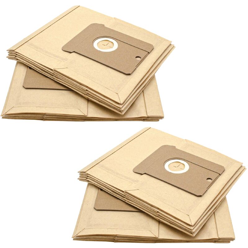 20x Sacs compatible avec Singer Mistral 5, 2000, 3000, 4000 aspirateur - papier, 22, 25cm x 20,5cm, couleur sable - Vhbw
