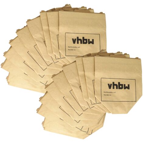 vhbw 20x Sacs compatible avec Vorwerk Kobold VK131SC aspirateur - papier, 24,5cm x 20,5cm, marron