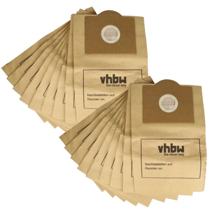 20x Sacs remplacement pour Swirl R22 pour aspirateur - papier, 32cm x 19cm couleur sable - Vhbw