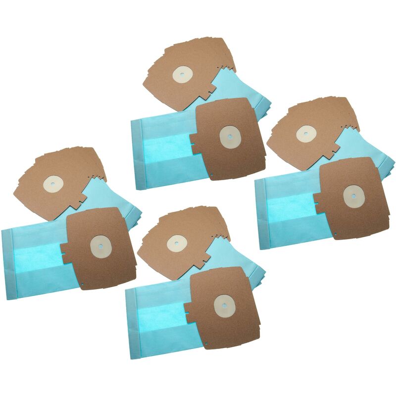 20x Sacs remplacement pour Wolf 0730 / 730 pour aspirateur - papier, 26.1cm x 15.05cm, bleu clair - Vhbw