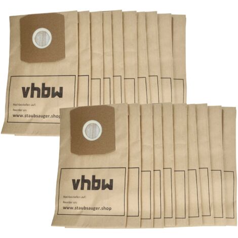 vhbw 20x Staubbeutel kompatibel mit Daewoo RC-4006B, RC-4006, RC-4005, RC-400, RC-410, RC-470 Staubsauger - 27,5cm x 16,5cm Sandfarben