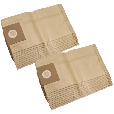 vhbw 20x Staubsaugerbeutel kompatibel mit Flex As Pi S 36, Org. Beutel: 497.961, S 36, S35 Staubsauger - Papier, braun