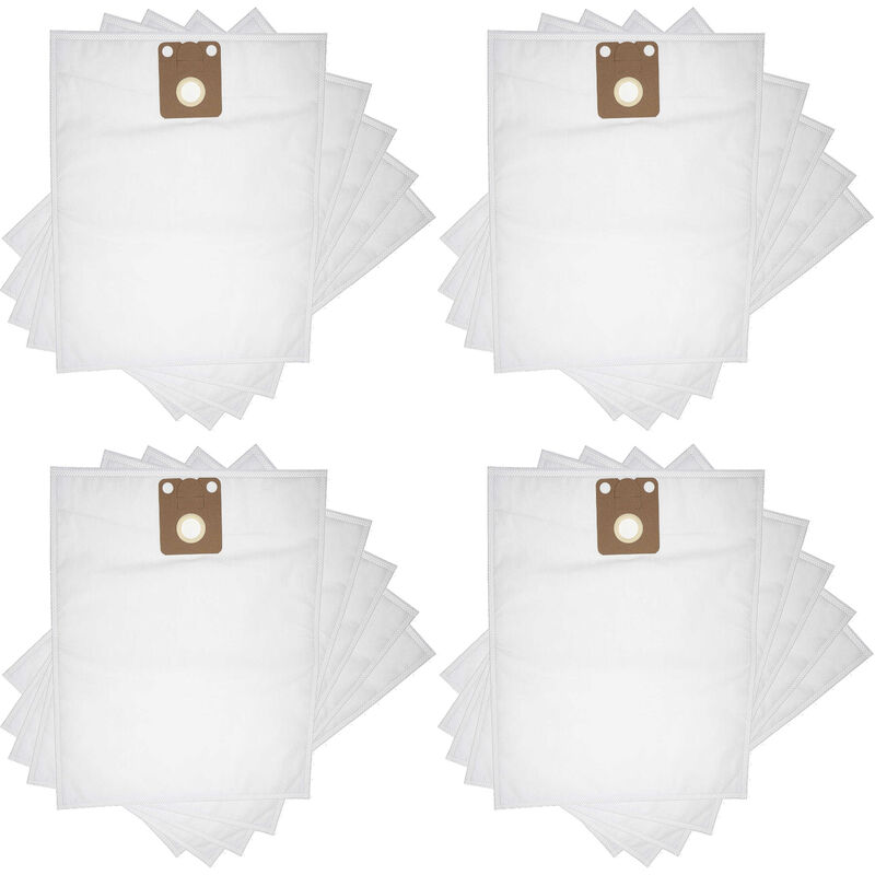 20x Vacuum Cleaner Bag compatible with Nilfisk gd 710, gd 910, hds 2000, Saltix 10, gds 1010 Vacuum Cleaner, Microfleece, 42.5 cm x 27 cm, White