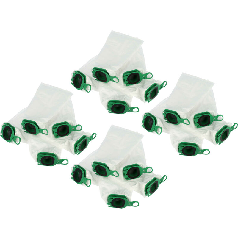 20x Vacuum Cleaner Bag compatible with Vorwerk Kobold VB100, EBB100, FP100 Vacuum Cleaner, Microfleece, 25 cm x 10 cm, White - Vhbw