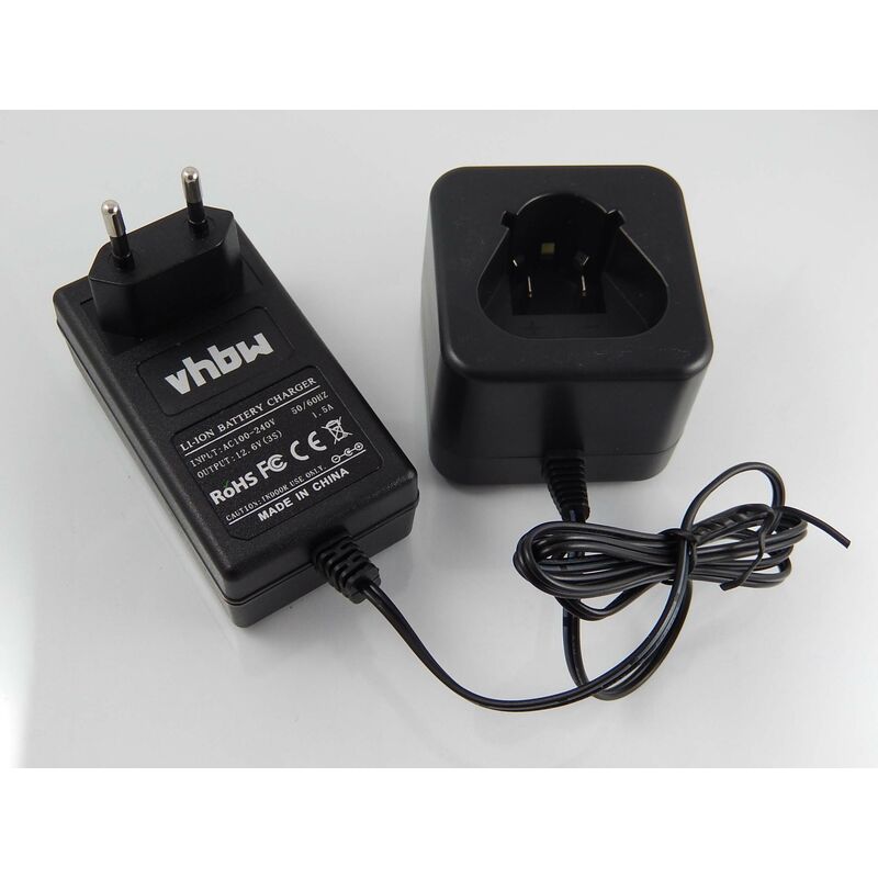 

220V cargador para herramienta AEG / Milwaukee C12LTGE, C12MT, C12PC, C12PD, C12RAD, C12T, C12T LED, M12 - Vhbw