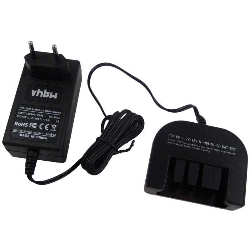 

220V cargador para herramienta Black & Decker HP142KD, HP146F2, HP146F2B, HP146F3B, HP146F3K, HP146FBH, HP148F2, HP148F2B - Vhbw