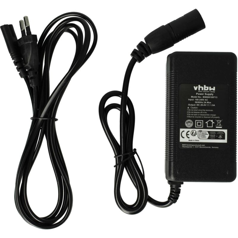 

220V Fuente de alimentación cargador cable de carga 52W para Prophete 24V Trio Sattelrohr E-Bike. - Vhbw