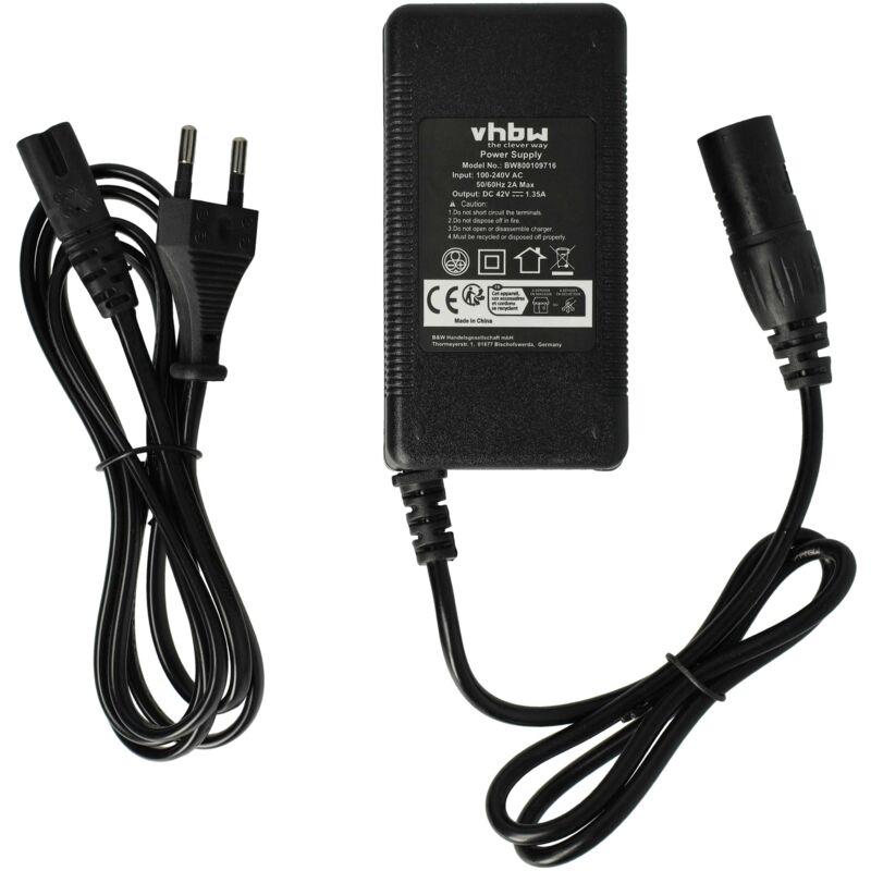 

220V Fuente de alimentación cargador cable de carga 60W para e-Bike, Pedelec, bicicleta eléctrica Prophete Alu Trecking como HP1202L3. - Vhbw