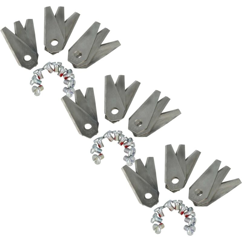 27x Lames compatible avec Bosch Indego s+ 400, xs 300, s+ 500, s 500 tondeuse - Lames de rechange, argenté, acier - Vhbw