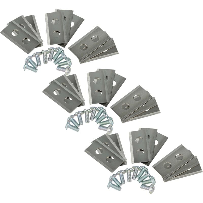 27x Lames compatible avec Kress Mission KR173E, KR172E, KR236E, KR174E, KR233E tondeuse - Lames de rechange, argenté, acier - Vhbw