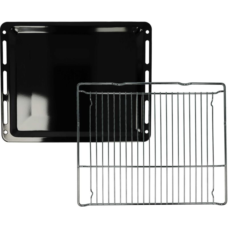 1x plaque de four, 1x grille (kit de 2 pièces) compatible avec Siemens HS658GXS6/25, HS658GXS6/35 four - 45,5 x 36,1 / 37,5 x 3 cm - Vhbw