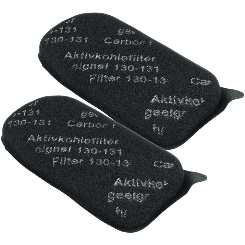 vhbw 2x Actived Carbon Filter compatible with Vorwerk Kobold 131sc, 130, 131 Vacuum Cleaner - Filter Set, Black