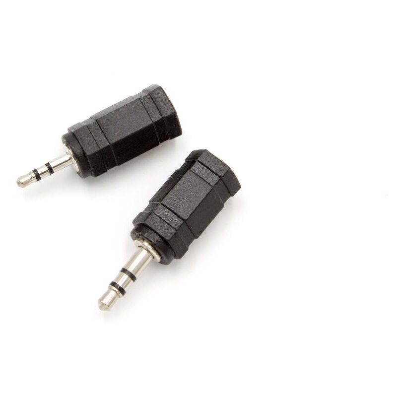 

2x Adaptador estéreo jack (hembra) de 3,5 mm / 2,5 mm a jack (macho) 3,5 mm / 2,5 mm para auriculares, micrófonos, cascos - plástico / metal - Vhbw