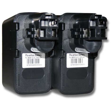 vhbw 2x Akku kompatibel mit Bosch GSR 12VSH-2, PSB 12VSP-2, PSR 120, PSR 12VES Elektrowerkzeug (3000mAh NiMH 12 V)