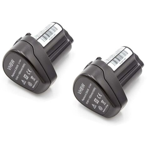 vhbw 2x Akku kompatibel mit Metabo KPA 10.8 400, PowerImpact 12, KPA 10.8, KPA 10.8 600 Werkzeug (1500 mAh, Li-Ion, 10,8 V)