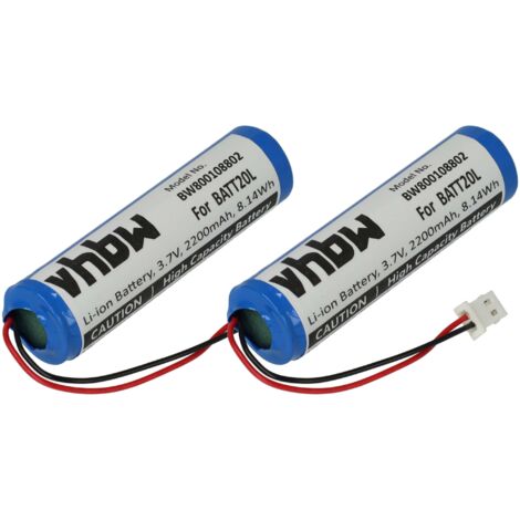 vhbw 2x Akku kompatibel mit Midland ER200, ER300 digital Radio (2200 mAh, 3,7 V, Li-Ion)