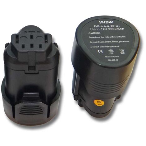 vhbw 2x Akku kompatibel mit Trotec micro CA-350, CA-350X Elektrowerkzeug (2000 mAh, Li-Ion, 12 V)