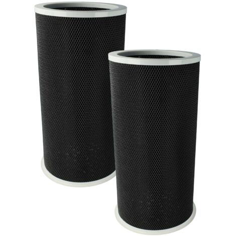 vhbw 2x Aktivkohlefilter kompatibel mit Xiaomi SCG4011TW (+ RFID), SCG4021GL Luftreiniger - Luftfilter Schwarz Grau