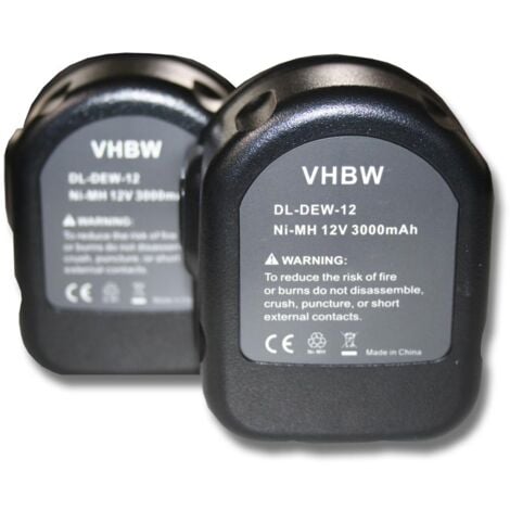 vhbw 2x Batería recargable reemplaza Rems 571510, 571510 R12, 571513 para herramientas eléctricas (3000 mAh NiMH 12 V)