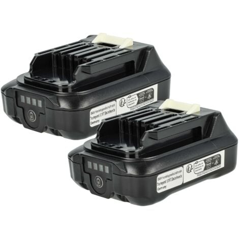 vhbw 2x batería reemplaza Makita BL1041B-2, BL1041B para herramienta (2000 mAh, Li-Ion, 12 V)