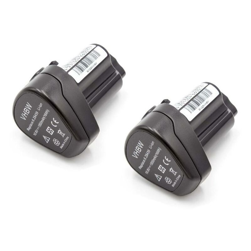 

2x Baterías Li-Ion 1500mAh (10.8V) para herramientas compatible con Metabo set Combo 2.1 10.8 V Quick Pro, ... - Vhbw