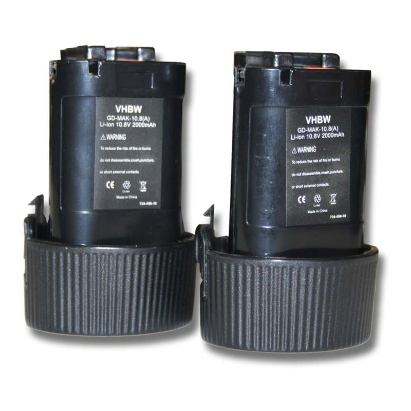 

2x Baterías Li-Ion 2000mAh (10.8V) para herramientas Makita radio BMR100, BMR101, BMR102, BMR103 como Makita 194550-6, 194551-4, BL1013, BL1014.