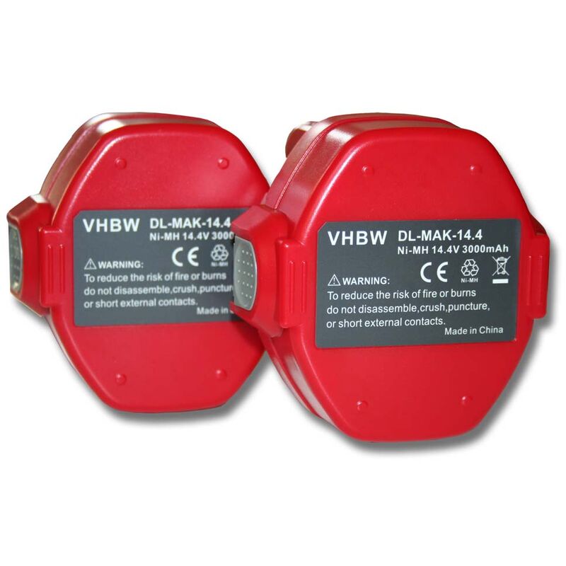 

2x Baterías Ni-MH 3000mAh (14.4V) para herramientas Viega Picco, PT3-AH como Makita 1420, 1422, 1422 192600-1, 192600-1. - Vhbw