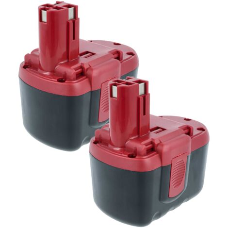 vhbw 2x batteria compatibile con Bosch PSB 24VE-2, SAW 24V, GSR 24VE-2, GST 24V utensile elettrico (2000 mAh, NiMH, 24 V)