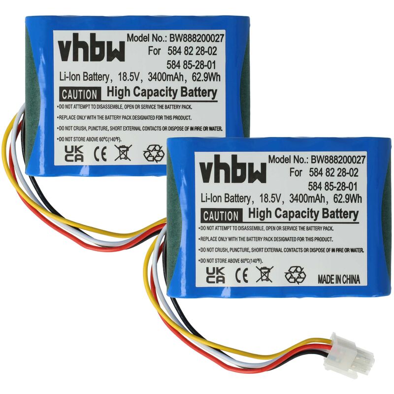 Image of vhbw 2x batteria compatibile con Husqvarna Automower 310, 315 rasaerba 3400mAh 18,5V Li-Ion