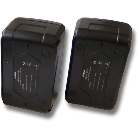 vhbw 2x batteria compatibile con Milwaukee HD28 MS Sega circolare manuale, HD28 PD Trapano a percussione, attrezzi da lavoro (3000 mAh, Li-Ion, 28 V)