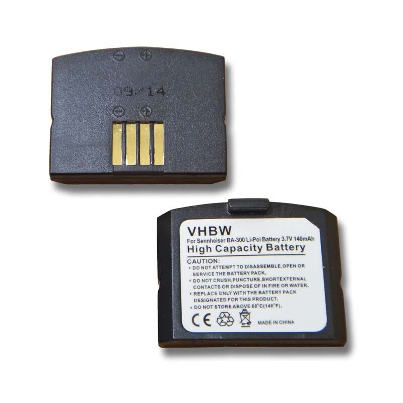 Image of 2x batteria compatibile con Sennheiser Set 833 tv, Set 843 tv auricolari cuffie wireless (140mAh, 3,7V, Li-Poly) - Vhbw